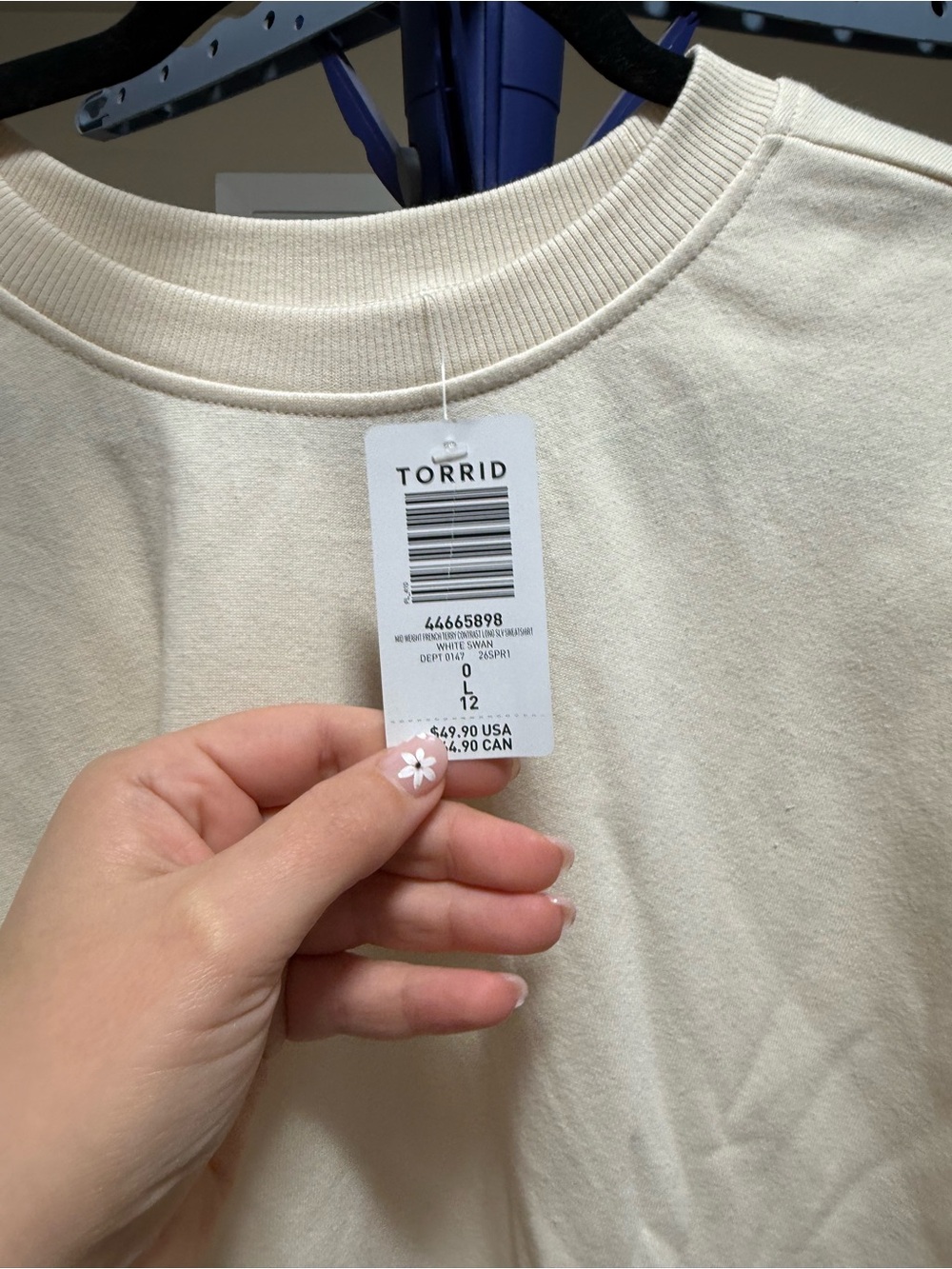 NWT- Torrid Size 0 French Terry Contrast Sweatshirt - Picture 8 of 11